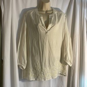 Long Sleeve Ivory Top, Size Medium from Banana Republic